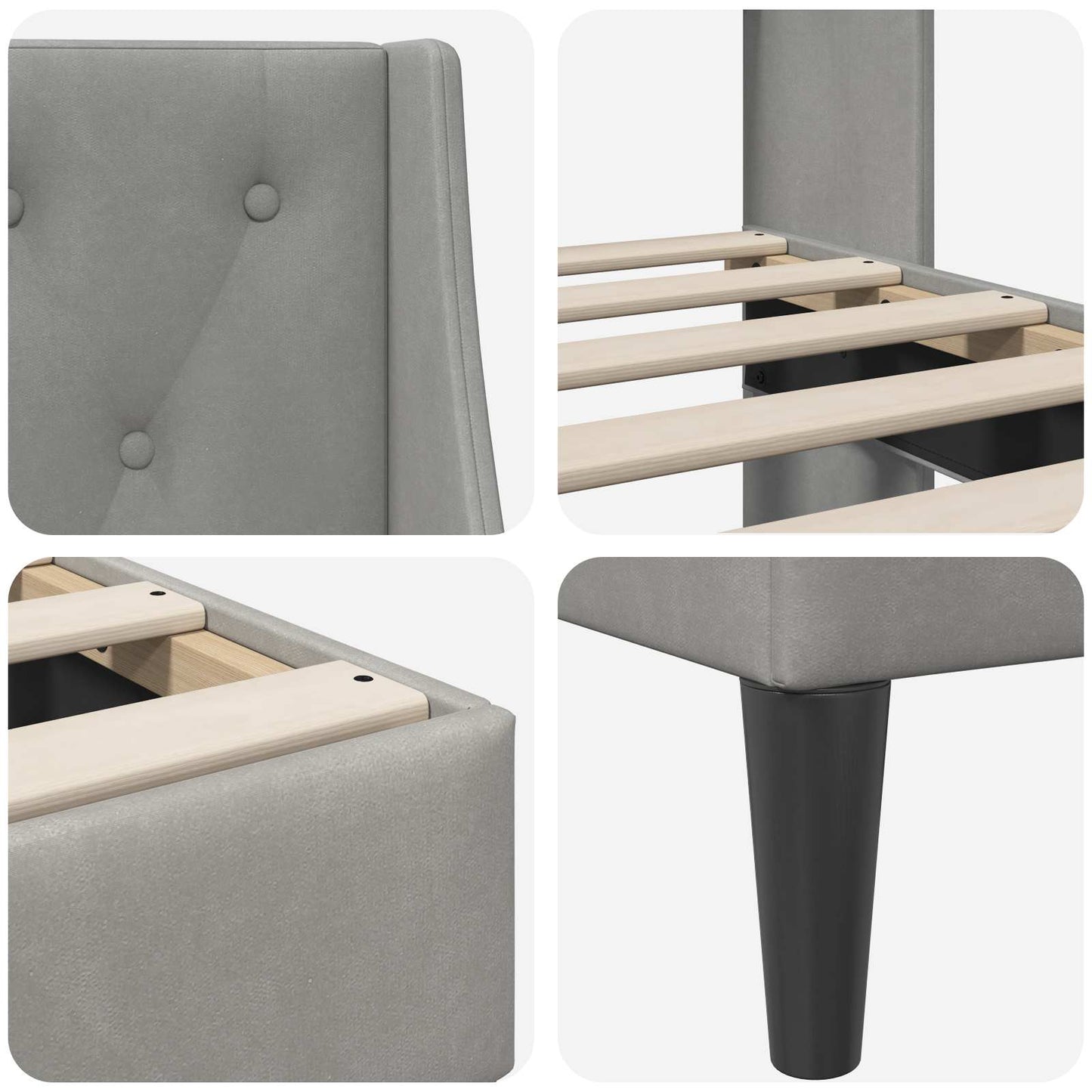 Bed Frame with Headboard Light Grey 180 x 200 cm Velvet
