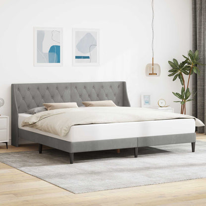 Bed Frame with Headboard Light Grey 180 x 200 cm Velvet