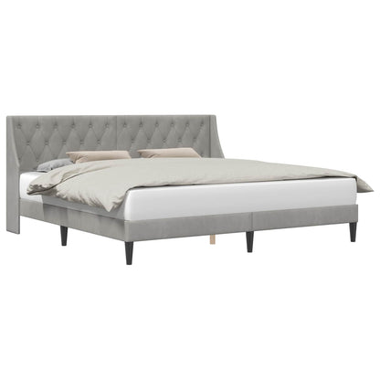 Bed Frame with Headboard Light Grey 180 x 200 cm Velvet