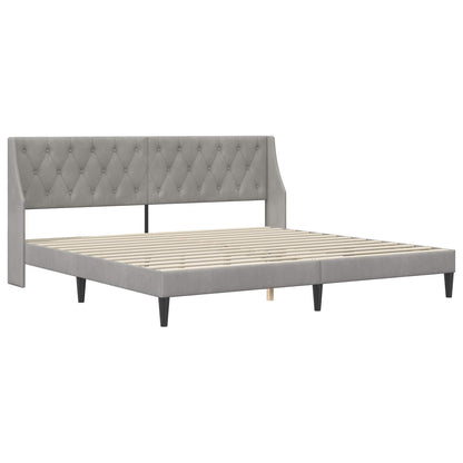 Bed Frame with Headboard Light Grey 180 x 200 cm Velvet