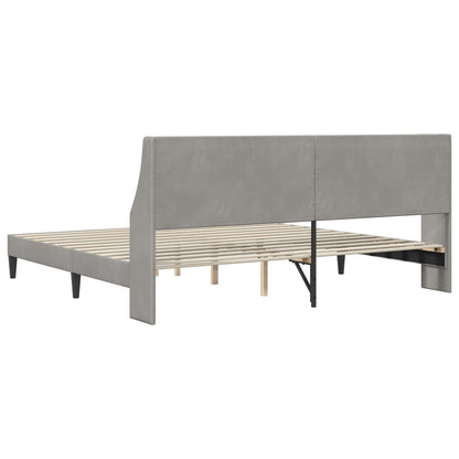 Bed Frame with Headboard Light Grey 180 x 200 cm Velvet