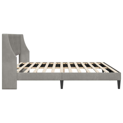 Bed Frame with Headboard Light Grey 180 x 200 cm Velvet