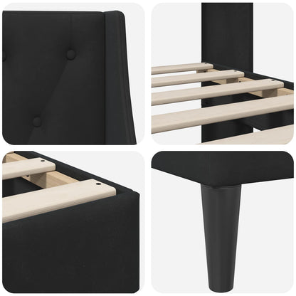 Bed Frame with Headboard Black 180 x 200 cm Velvet