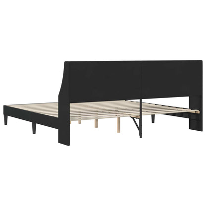 Bed Frame with Headboard Black 180 x 200 cm Velvet