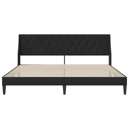 Bed Frame with Headboard Black 180 x 200 cm Velvet
