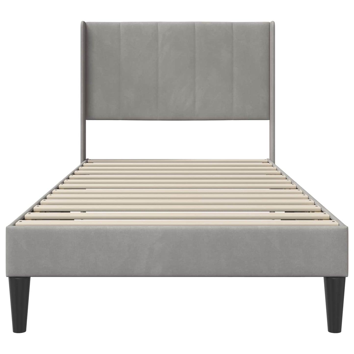 Bed Frame with Headboard Light Grey 90 x 190 cm Velvet