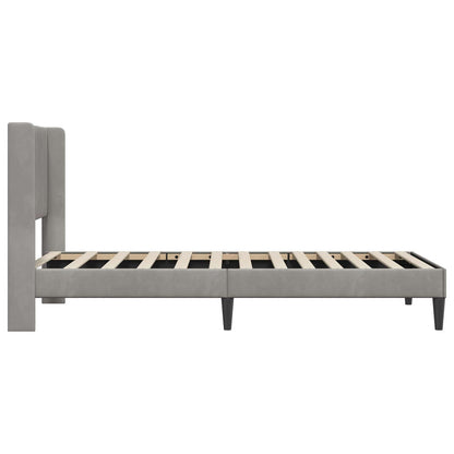 Bed Frame with Headboard Light Grey 90 x 190 cm Velvet