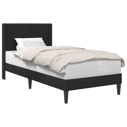 Bed Frame with Headboard Black 90 x 190 cm Velvet