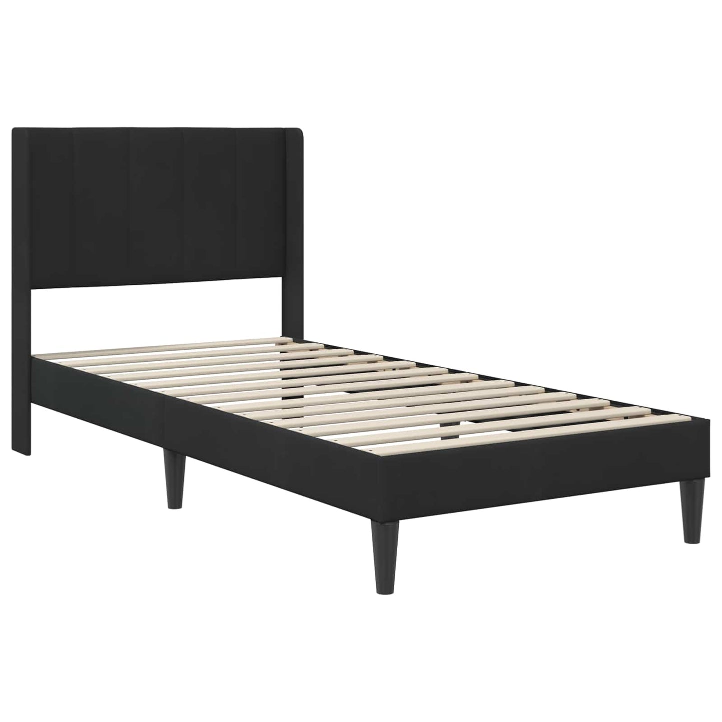 Bed Frame with Headboard Black 90 x 190 cm Velvet