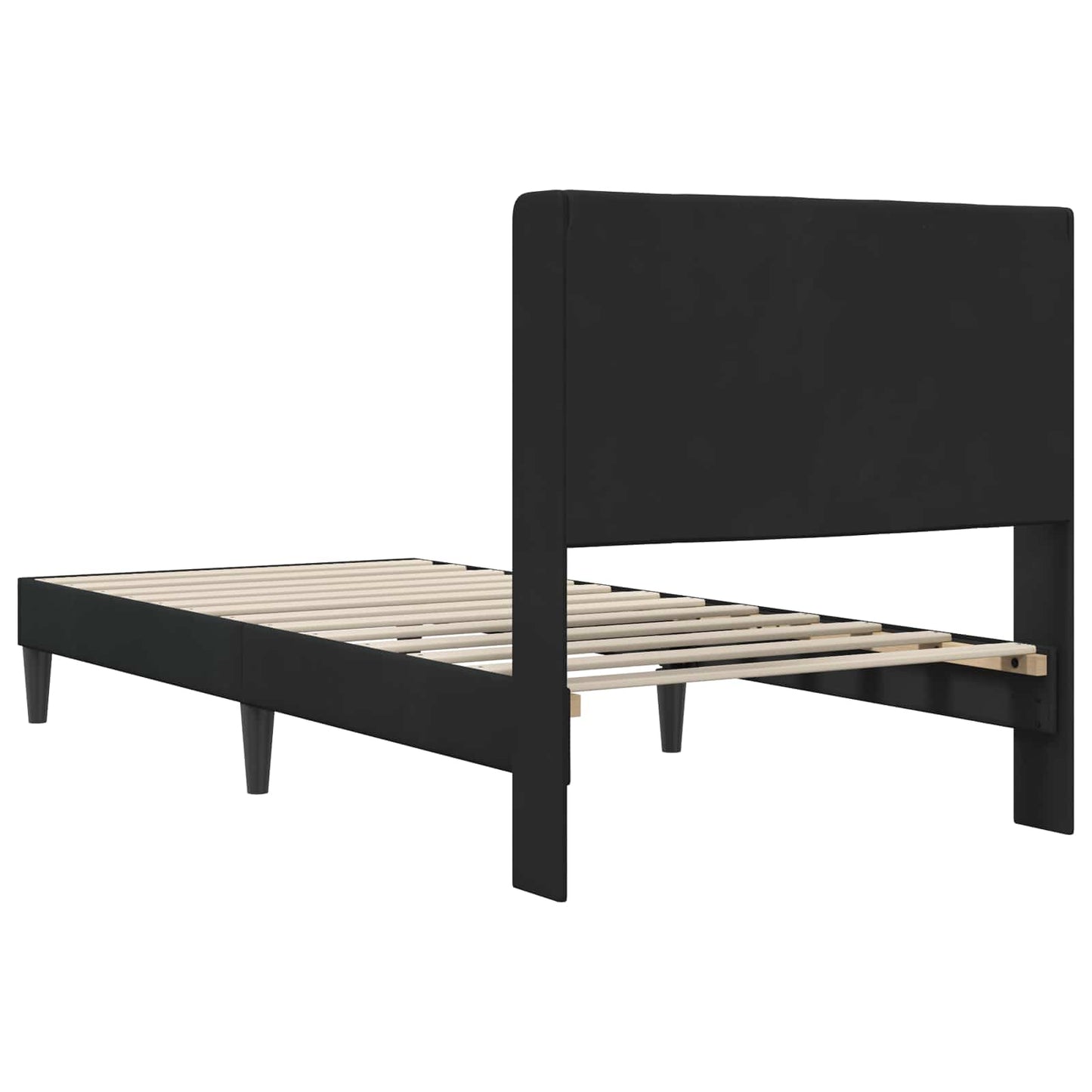 Bed Frame with Headboard Black 90 x 190 cm Velvet