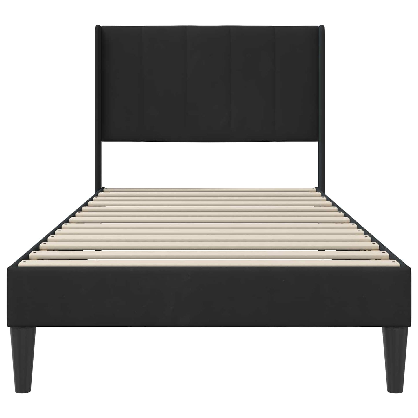 Bed Frame with Headboard Black 90 x 190 cm Velvet