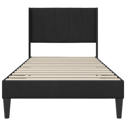 Bed Frame with Headboard Black 90 x 190 cm Velvet