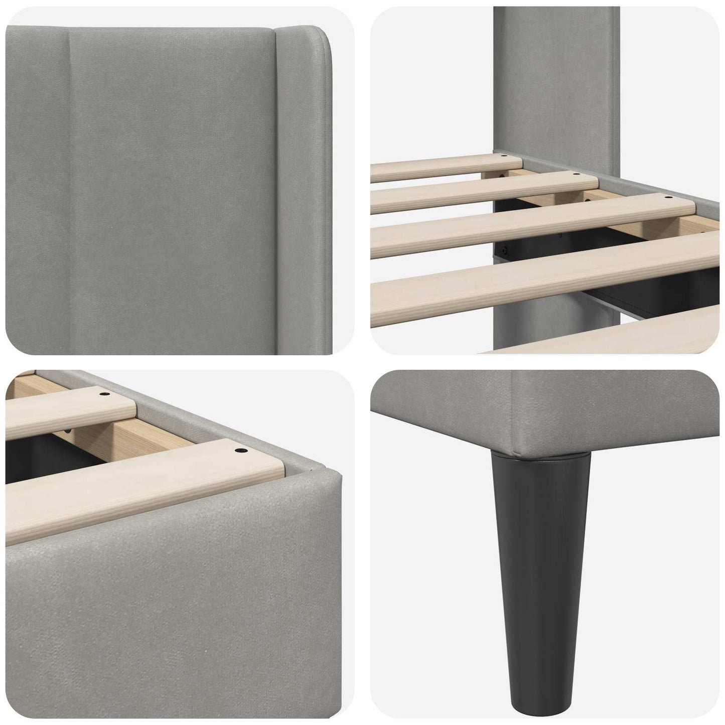 Bed Frame with Headboard Light Grey 180 x 200 cm Velvet