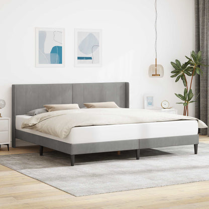 Bed Frame with Headboard Light Grey 180 x 200 cm Velvet