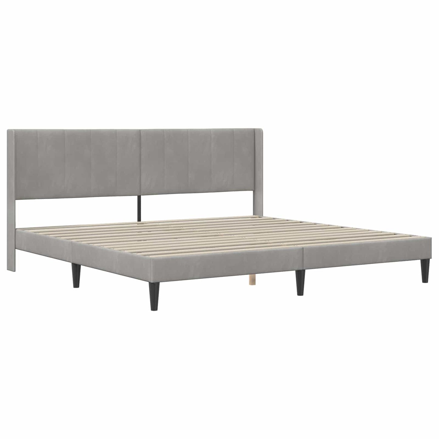 Bed Frame with Headboard Light Grey 180 x 200 cm Velvet