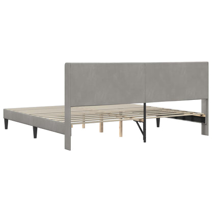 Bed Frame with Headboard Light Grey 180 x 200 cm Velvet