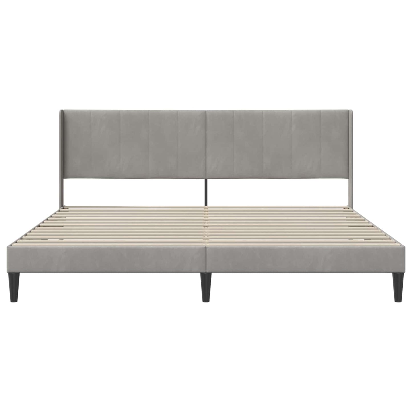 Bed Frame with Headboard Light Grey 180 x 200 cm Velvet