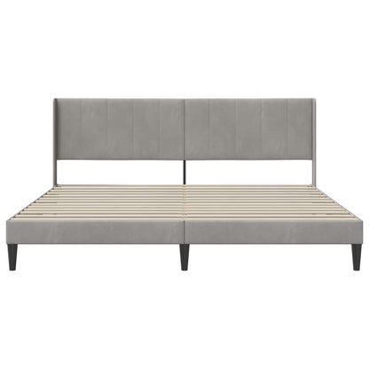 Bed Frame with Headboard Light Grey 180 x 200 cm Velvet