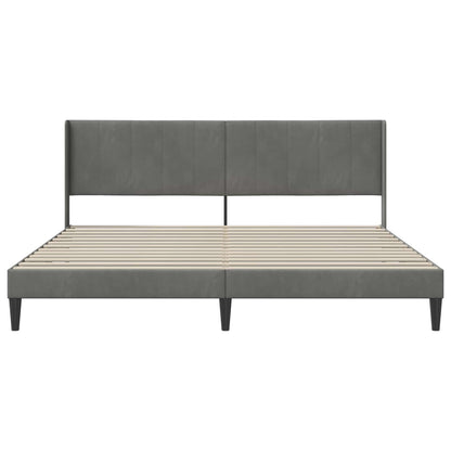 Bed Frame with Headboard Dark Grey 180 x 200 cm Velvet