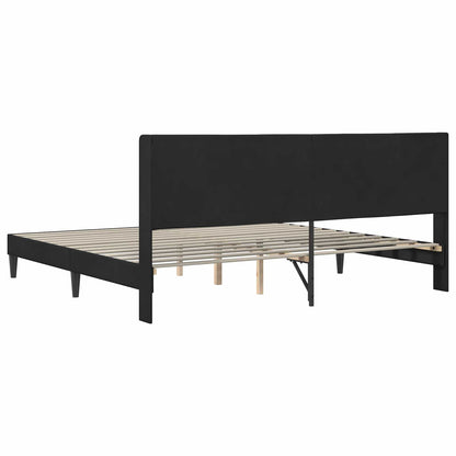 Bed Frame with Headboard Black 180 x 200 cm Velvet