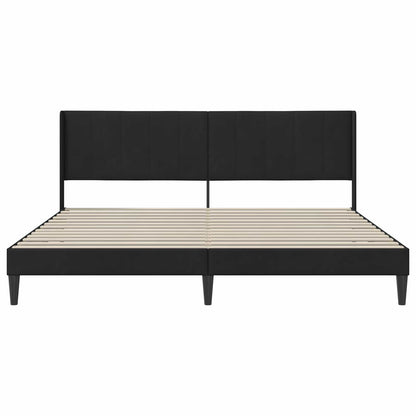 Bed Frame with Headboard Black 180 x 200 cm Velvet