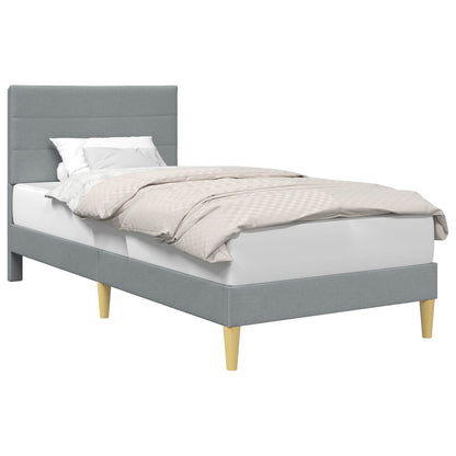 Bed Frame with Headboard Light Grey 90 x 190 cm Fabric