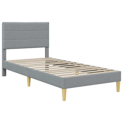 Bed Frame with Headboard Light Grey 90 x 190 cm Fabric