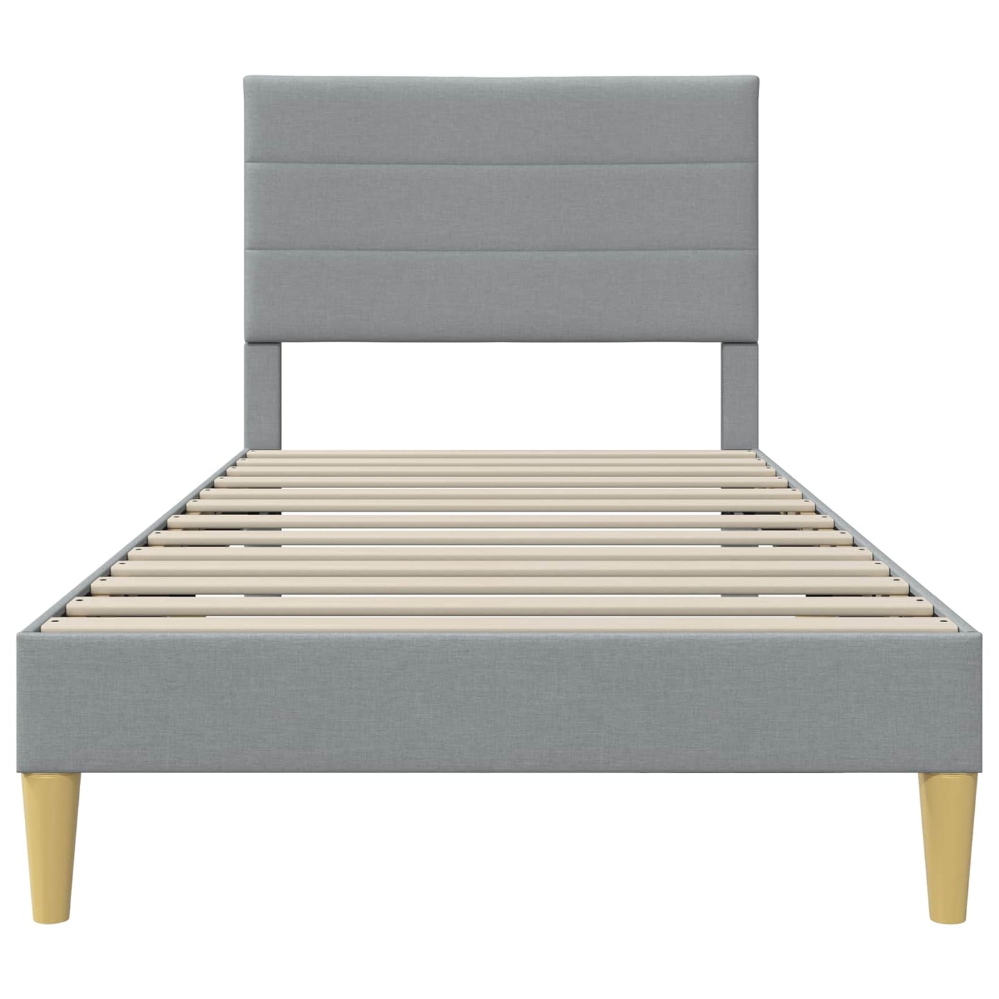 Bed Frame with Headboard Light Grey 90 x 190 cm Fabric