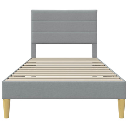 Bed Frame with Headboard Light Grey 90 x 190 cm Fabric
