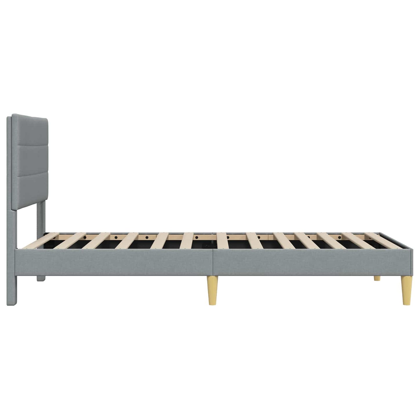Bed Frame with Headboard Light Grey 90 x 190 cm Fabric