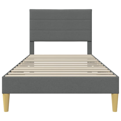 Bed Frame with Headboard Dark Grey 90 x 190 cm Fabric