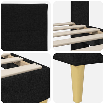 Bed Frame with Headboard Black 90 x 190 cm Fabric