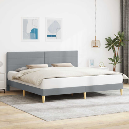 Bed Frame with Headboard Light Grey 180 x 200 cm Fabric