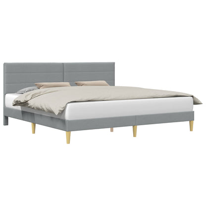 Bed Frame with Headboard Light Grey 180 x 200 cm Fabric