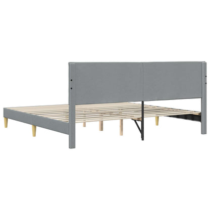 Bed Frame with Headboard Light Grey 180 x 200 cm Fabric