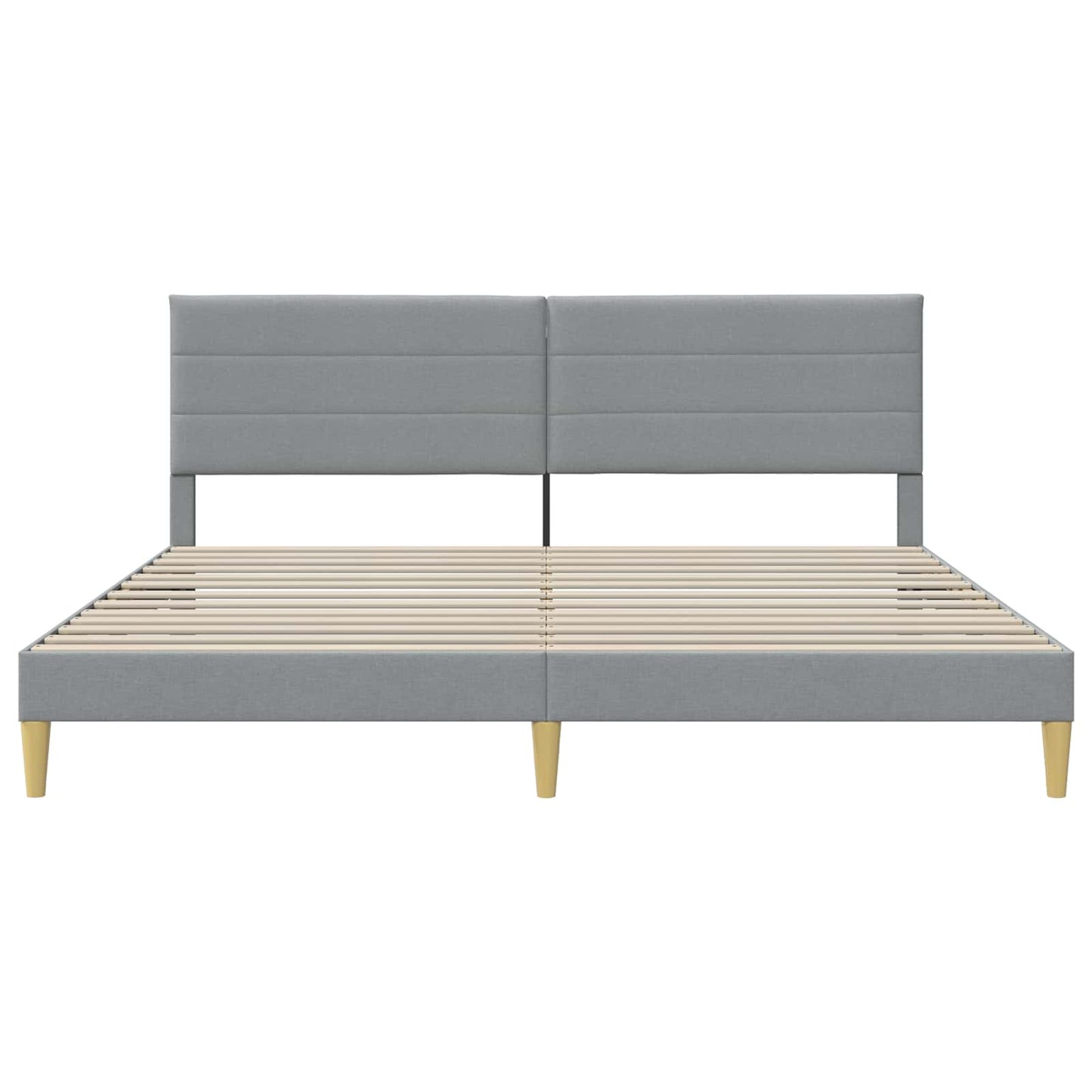 Bed Frame with Headboard Light Grey 180 x 200 cm Fabric