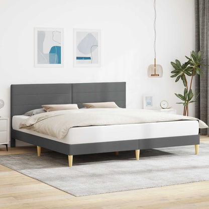 Bed Frame with Headboard Dark Grey 180 x 200 cm Fabric