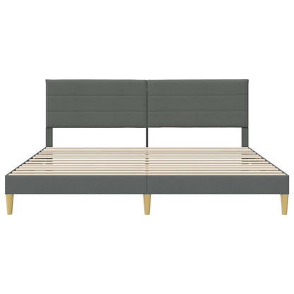 Bed Frame with Headboard Dark Grey 180 x 200 cm Fabric
