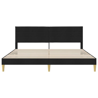 Bed Frame with Headboard Black 180 x 200 cm Fabric