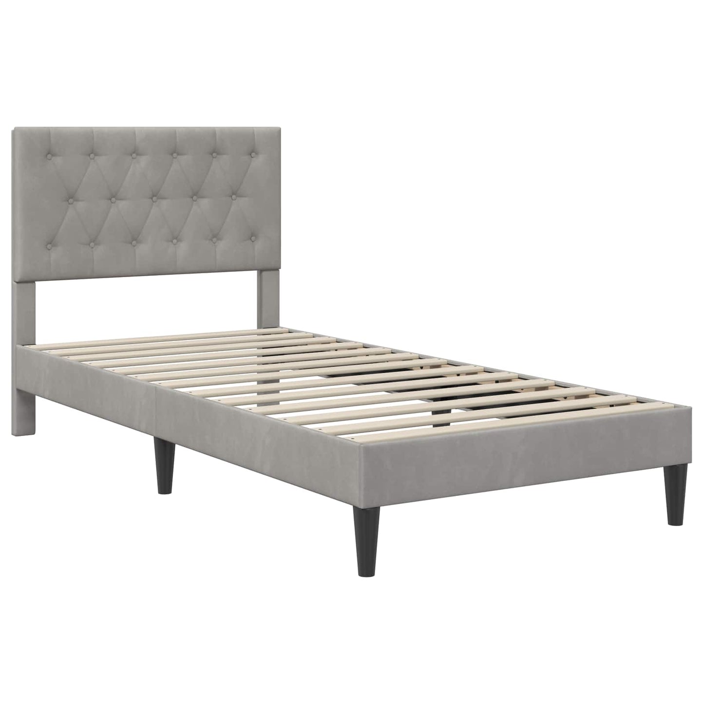 Bed Frame with Headboard Light Grey 90 x 190 cm Velvet