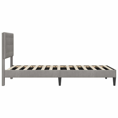 Bed Frame with Headboard Light Grey 90 x 190 cm Velvet