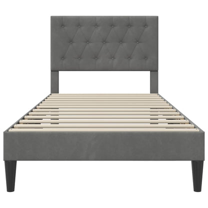 Bed Frame with Headboard Dark Grey 90 x 190 cm Velvet