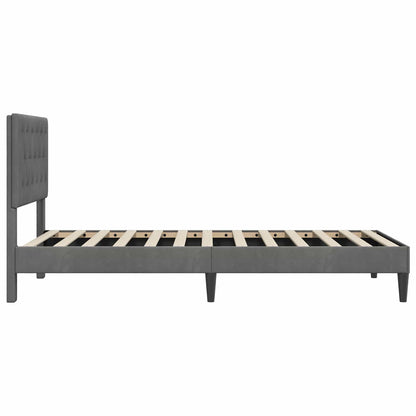 Bed Frame with Headboard Dark Grey 90 x 190 cm Velvet