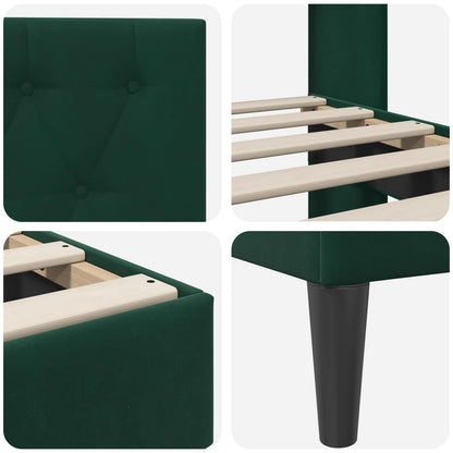 Bed Frame with Headboard Black 90 x 190 cm Velvet
