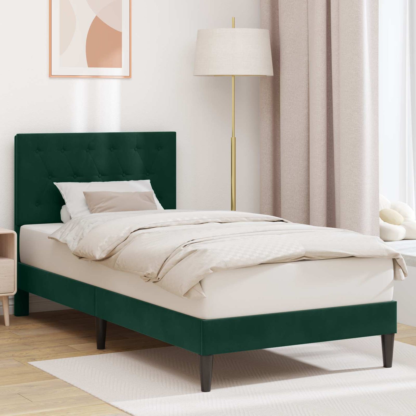 Bed Frame with Headboard Black 90 x 190 cm Velvet