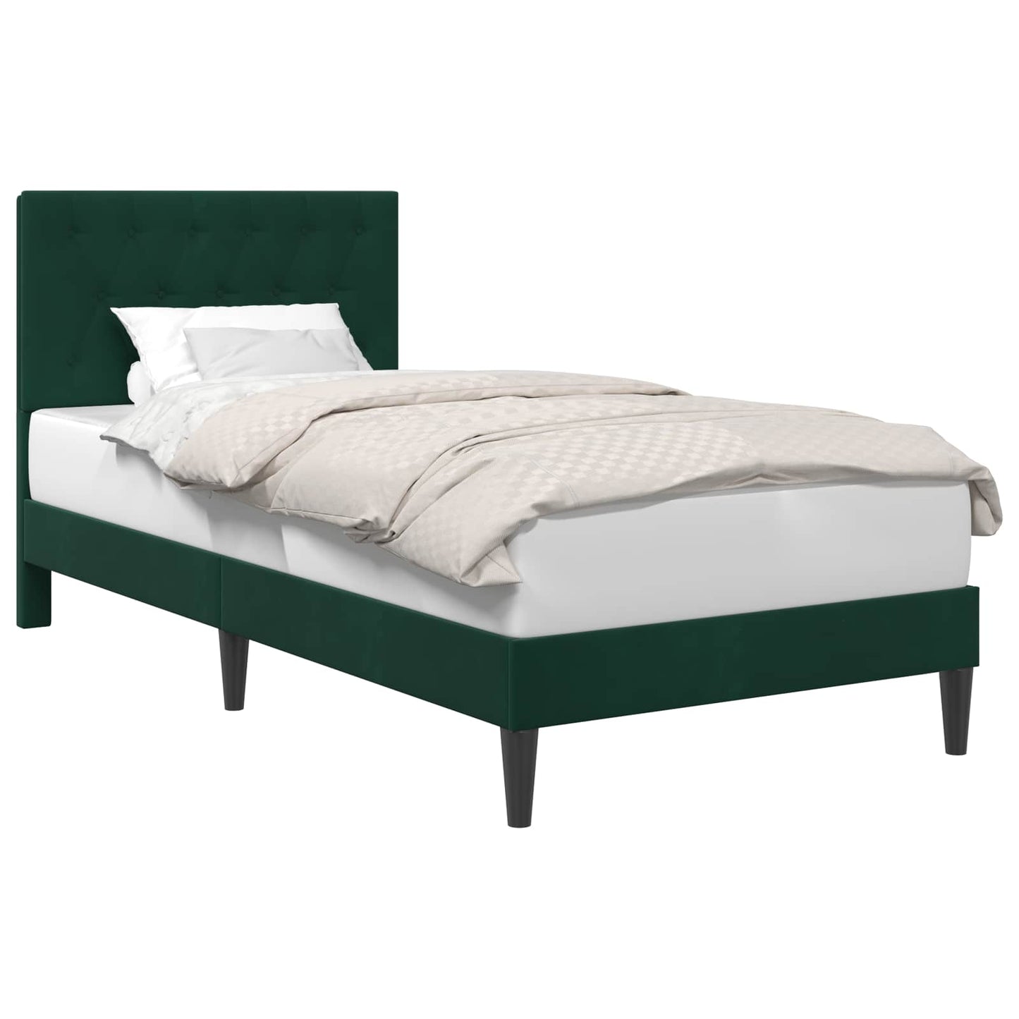 Bed Frame with Headboard Black 90 x 190 cm Velvet