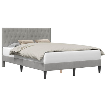 Bed Frame with Headboard Light Grey 180 x 200 cm Velvet