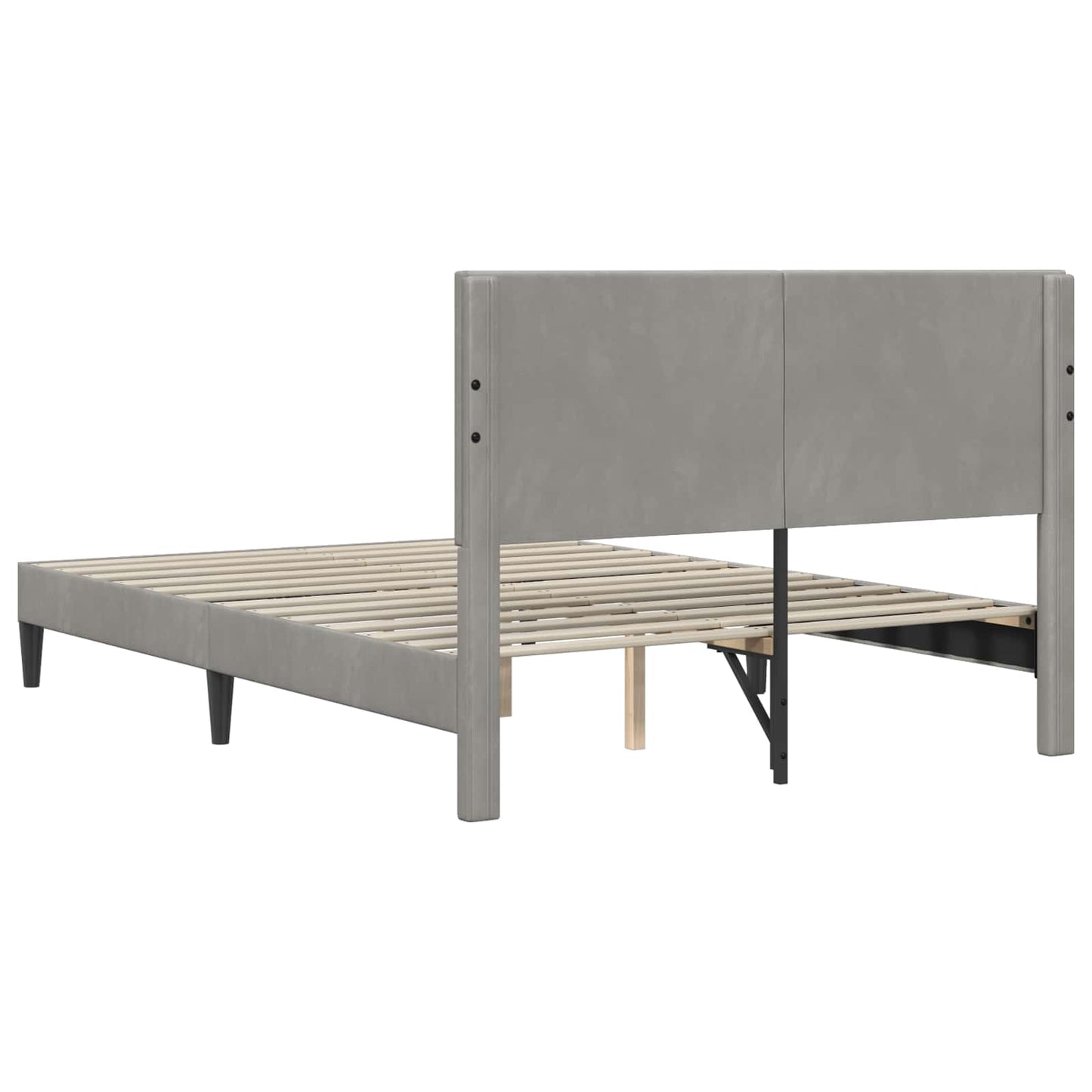 Bed Frame with Headboard Light Grey 180 x 200 cm Velvet