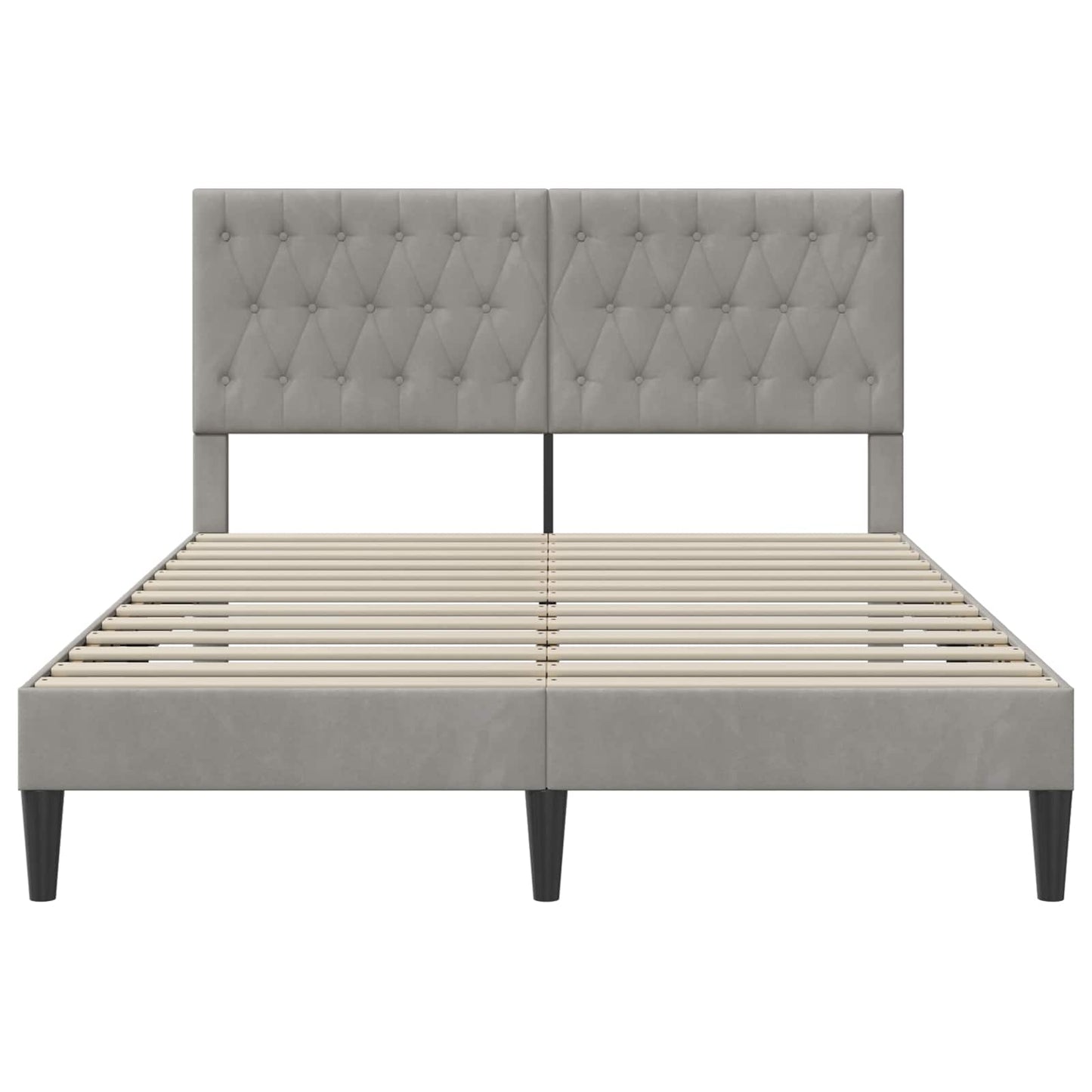 Bed Frame with Headboard Light Grey 180 x 200 cm Velvet