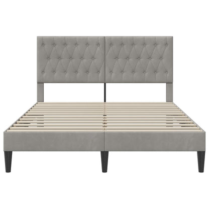 Bed Frame with Headboard Light Grey 180 x 200 cm Velvet